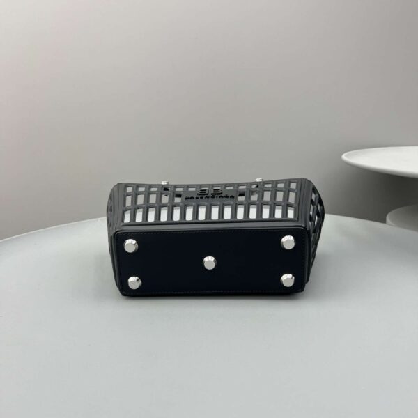 Balenciaga Small Mag Basket Bag White/Black For Women 11in/28cm