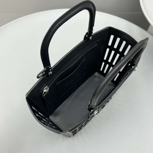 Balenciaga Small Mag Basket Bag White/Black For Women 11in/28cm
