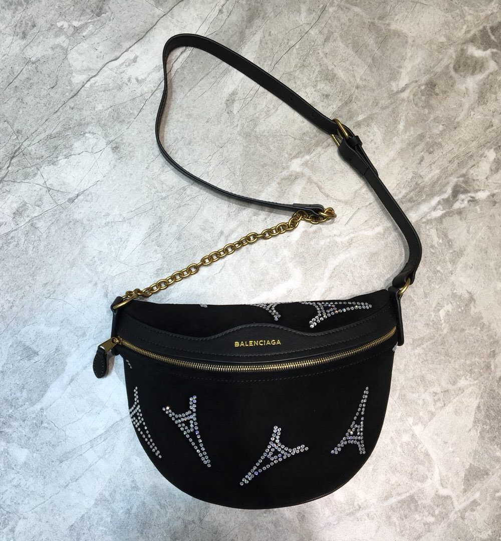 Balenciaga Souvenir XS Belt Bag In Black, For Women, Women's Bags 9.5in/24cm