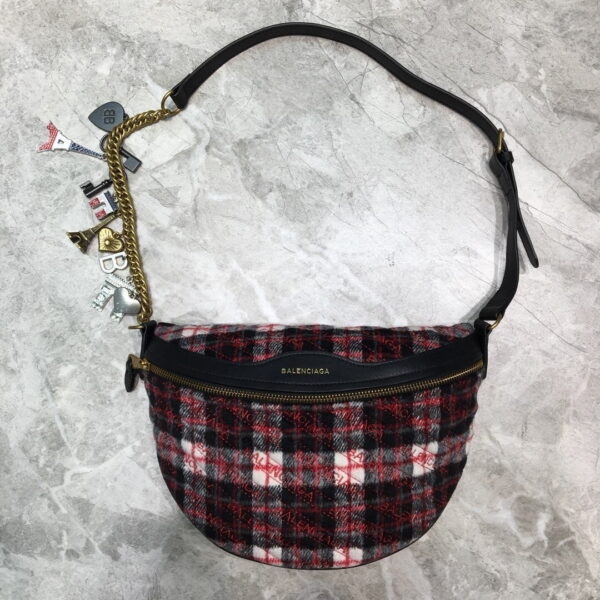 Balenciaga Souvenir XXS Belt Bag In Checkered Red, For Women, Women's Bags 11.8in/30cm