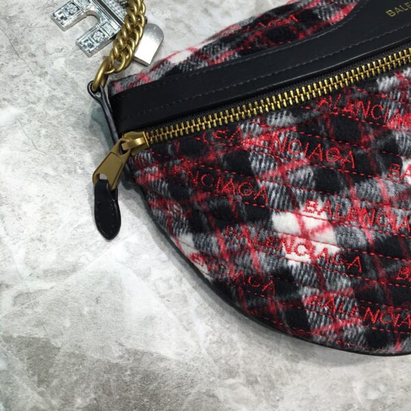 Balenciaga Souvenir XXS Belt Bag In Checkered Red, For Women, Women's Bags 11.8in/30cm