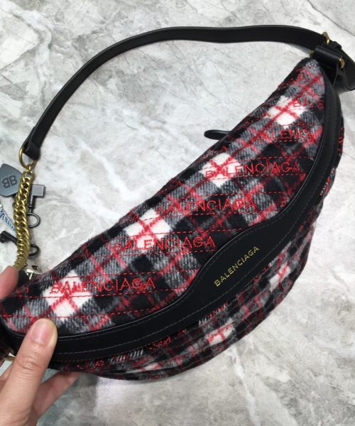 Balenciaga Souvenir XXS Belt Bag In Checkered Red, For Women, Women's Bags 11.8in/30cm