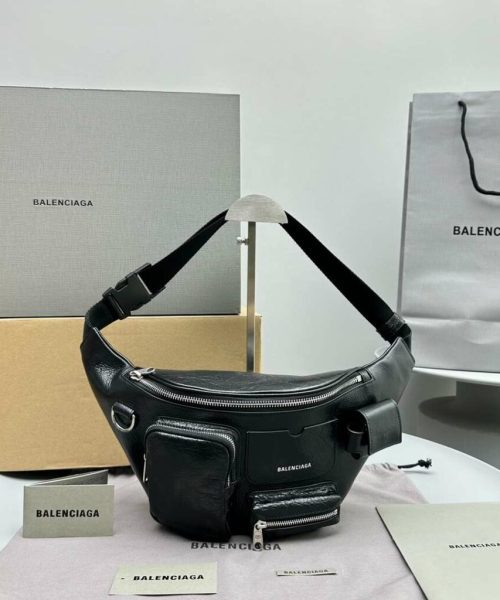 Balenciaga Superbusy Beltpack White/Black For Women 10.2in/26cm