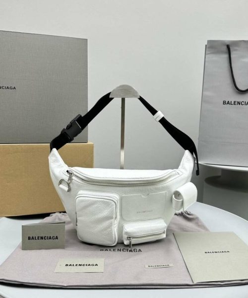 Balenciaga Superbusy Beltpack White/Black For Women 10.2in/26cm