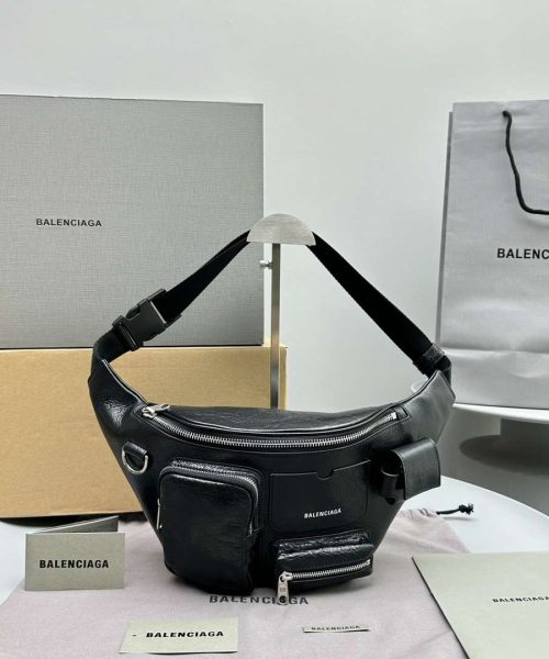 Balenciaga Superbusy Beltpack White/Black For Women 10.2in/26cm