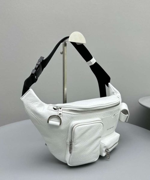 Balenciaga Superbusy Beltpack White/Black For Women 10.2in/26cm