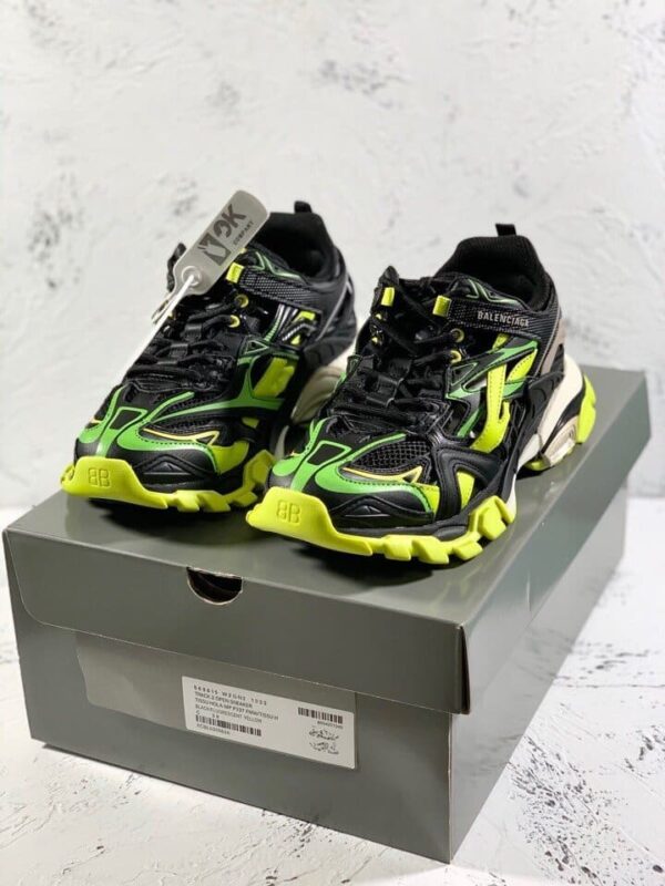 Balenciaga Track.2 Clear Sole Trainers Black/Yellow For Women