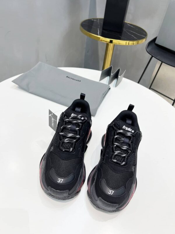 Balenciaga Triple S Trainers Clear Sole Black For Women 544351W2FB11000