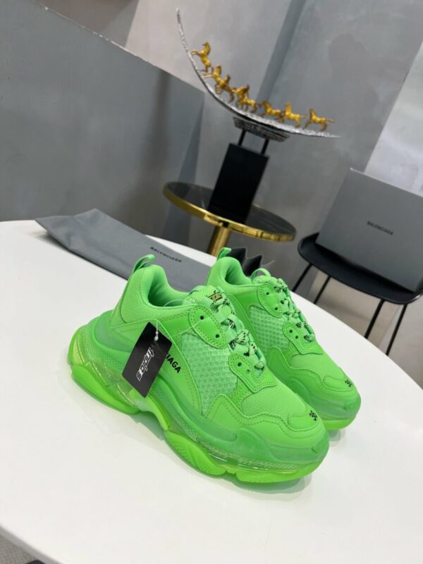 Balenciaga Triple S Trainers Clear Sole Green For Women