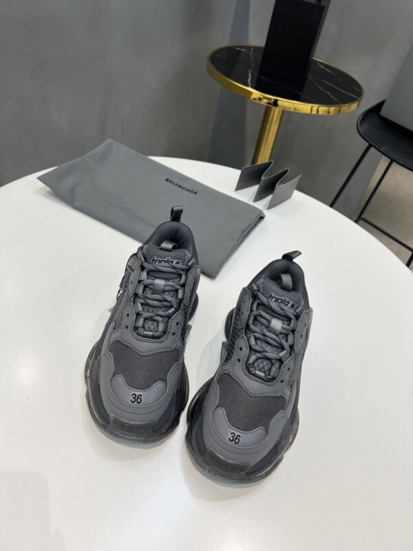 Balenciaga Triple S Trainers Clear Sole Grey For Women