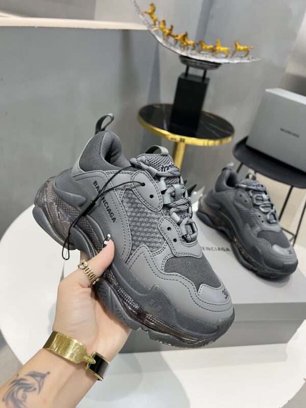 Balenciaga Triple S Trainers Clear Sole Grey For Women