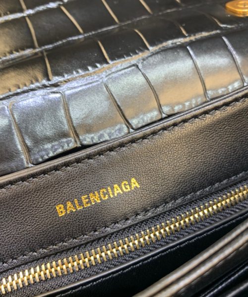 Balenciaga Triplet Small Bag Crocodile Embossed Black, For Women, Women's Bags 8.3in/21cm