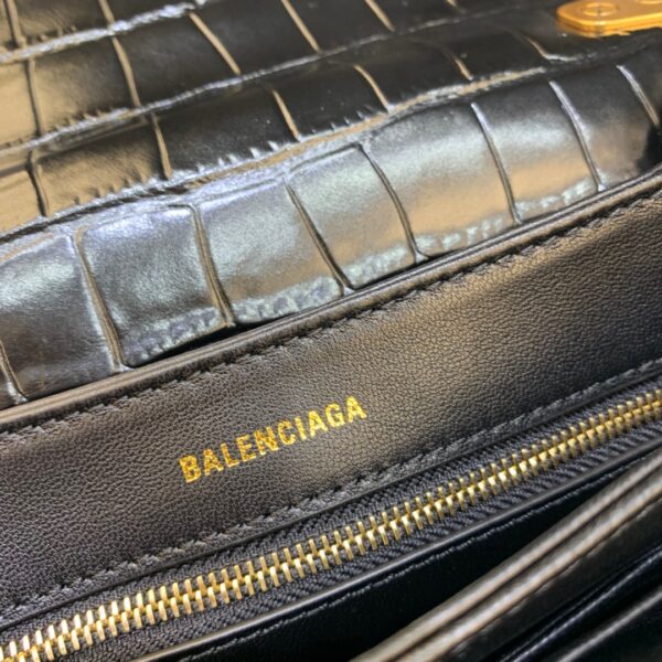 Balenciaga Triplet Small Bag Crocodile Embossed Black, For Women, Women's Bags 8.3in/21cm