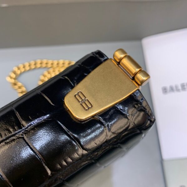 Balenciaga Triplet Small Bag Crocodile Embossed Black, For Women, Women's Bags 8.3in/21cm