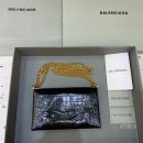 Balenciaga Triplet Small Bag Crocodile Embossed Black, For Women, Women's Bags 8.3in/21cm