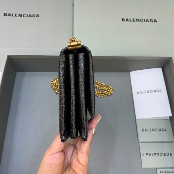 Balenciaga Triplet Small Bag Crocodile Embossed Black, For Women, Women's Bags 8.3in/21cm