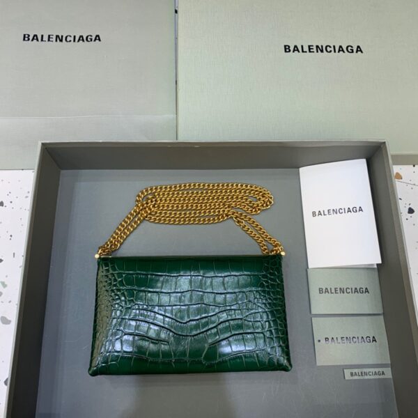 Balenciaga Triplet Small Bag Crocodile Embossed Green, For Women, Women's Bags 8.3in/21cm