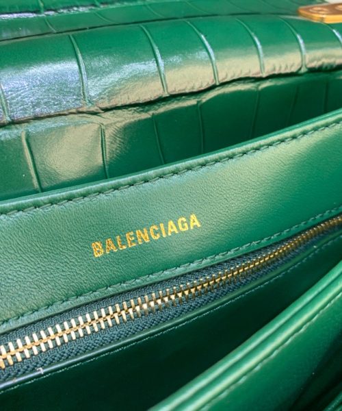Balenciaga Triplet Small Bag Crocodile Embossed Green, For Women, Women's Bags 8.3in/21cm