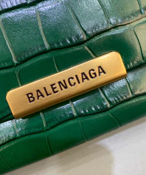 Balenciaga Triplet Small Bag Crocodile Embossed Green, For Women, Women's Bags 8.3in/21cm