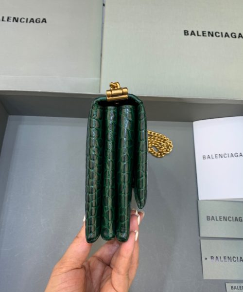 Balenciaga Triplet Small Bag Crocodile Embossed Green, For Women, Women's Bags 8.3in/21cm