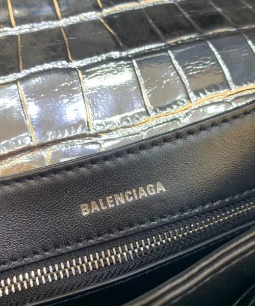Balenciaga Triplet Small Bag Crocodile Embossed Silver, For Women, Women's Bags 8.3in/21cm