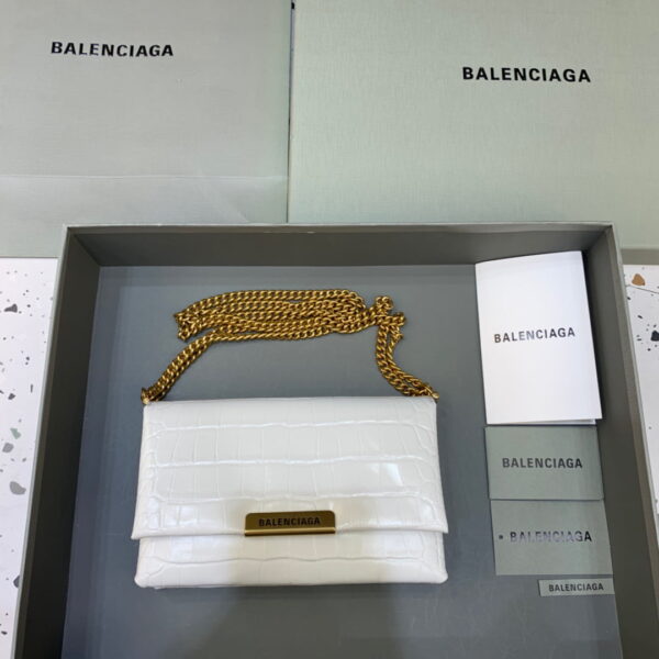 Balenciaga Triplet Small Bag Crocodile Embossed White, For Women, Women's Bags 8.3in/21cm