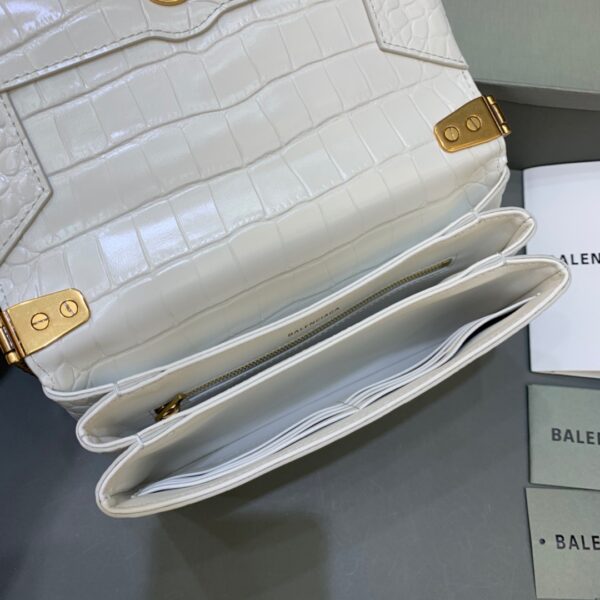 Balenciaga Triplet Small Bag Crocodile Embossed White, For Women, Women's Bags 8.3in/21cm