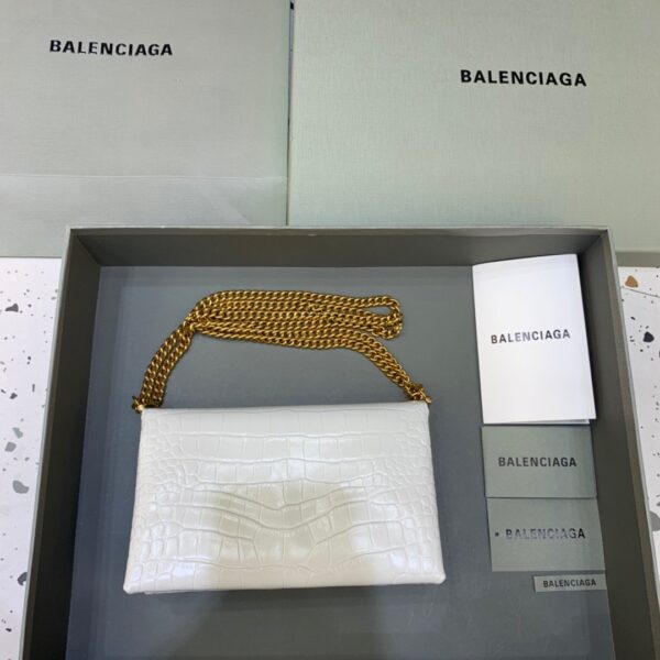 Balenciaga Triplet Small Bag Crocodile Embossed White, For Women, Women's Bags 8.3in/21cm