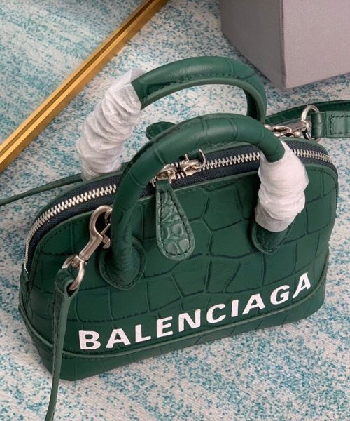 Balenciaga Ville Mini Handbag In Dark Green, For Women, Women's Bags 7in/18cm