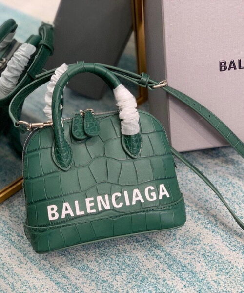 Balenciaga Ville Mini Handbag In Dark Green, For Women, Women's Bags 7in/18cm