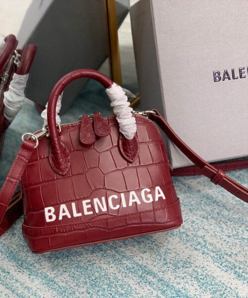 Balenciaga Ville Mini Handbag In Dark Red, For Women, Women's Bags 7in/18cm
