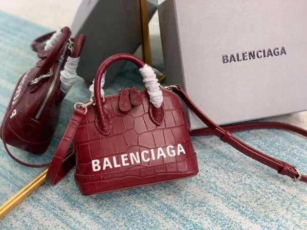 Balenciaga Ville Mini Handbag In Dark Red, For Women, Women's Bags 7in/18cm