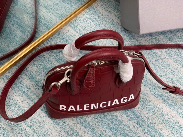 Balenciaga Ville Mini Handbag In Dark Red, For Women, Women's Bags 7in/18cm