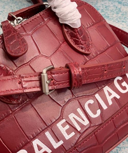 Balenciaga Ville Mini Handbag In Dark Red, For Women, Women's Bags 7in/18cm