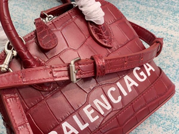 Balenciaga Ville Mini Handbag In Dark Red, For Women, Women's Bags 7in/18cm