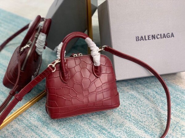 Balenciaga Ville Mini Handbag In Dark Red, For Women, Women's Bags 7in/18cm