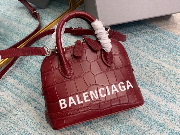 Balenciaga Ville Mini Handbag In Dark Red, For Women, Women's Bags 7in/18cm