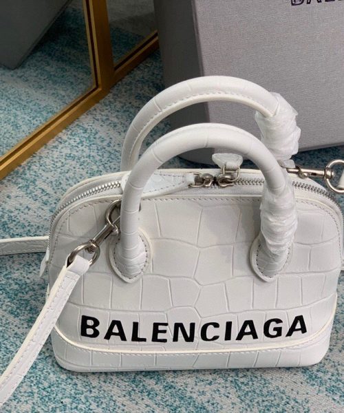 Balenciaga Ville Mini Handbag In White, For Women, Women's Bags 7in/18cm