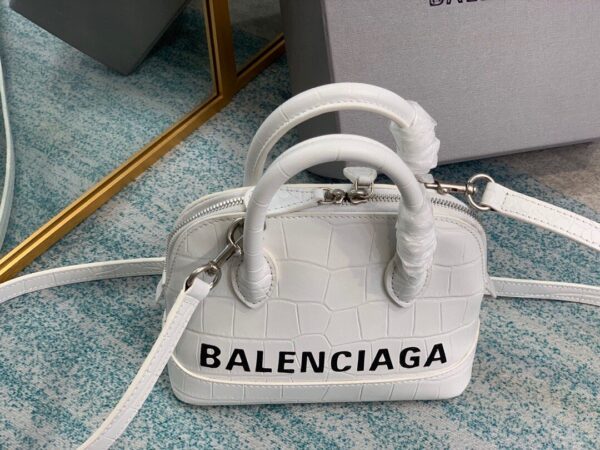Balenciaga Ville Mini Handbag In White, For Women, Women's Bags 7in/18cm