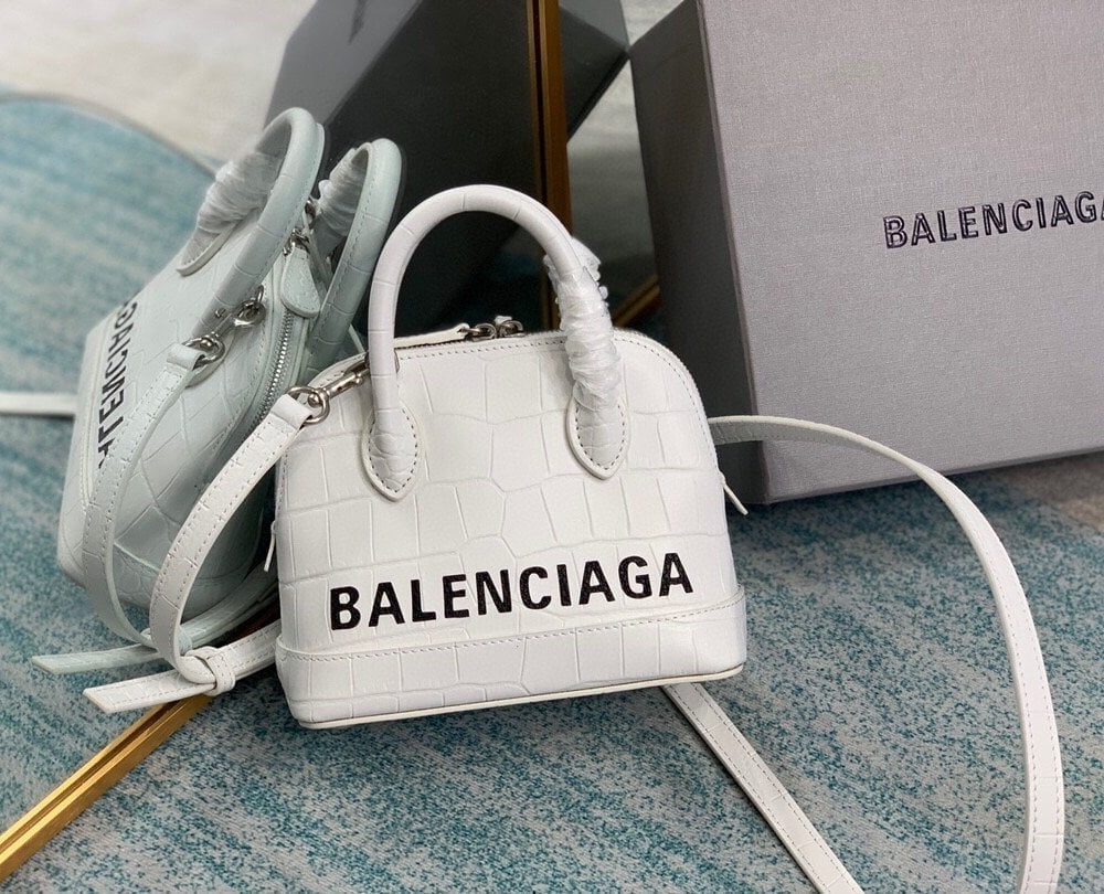 Balenciaga Ville Mini Handbag In White, For Women, Women's Bags 7in/18cm
