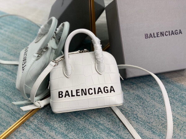 Balenciaga Ville Mini Handbag In White, For Women, Women's Bags 7in/18cm
