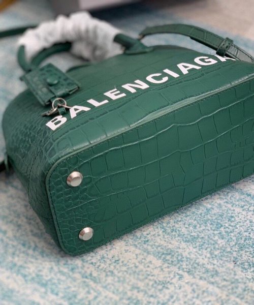 Balenciaga Ville Small Handbag In Dark Green, For Women, Women's Bags 10.2in/26cm