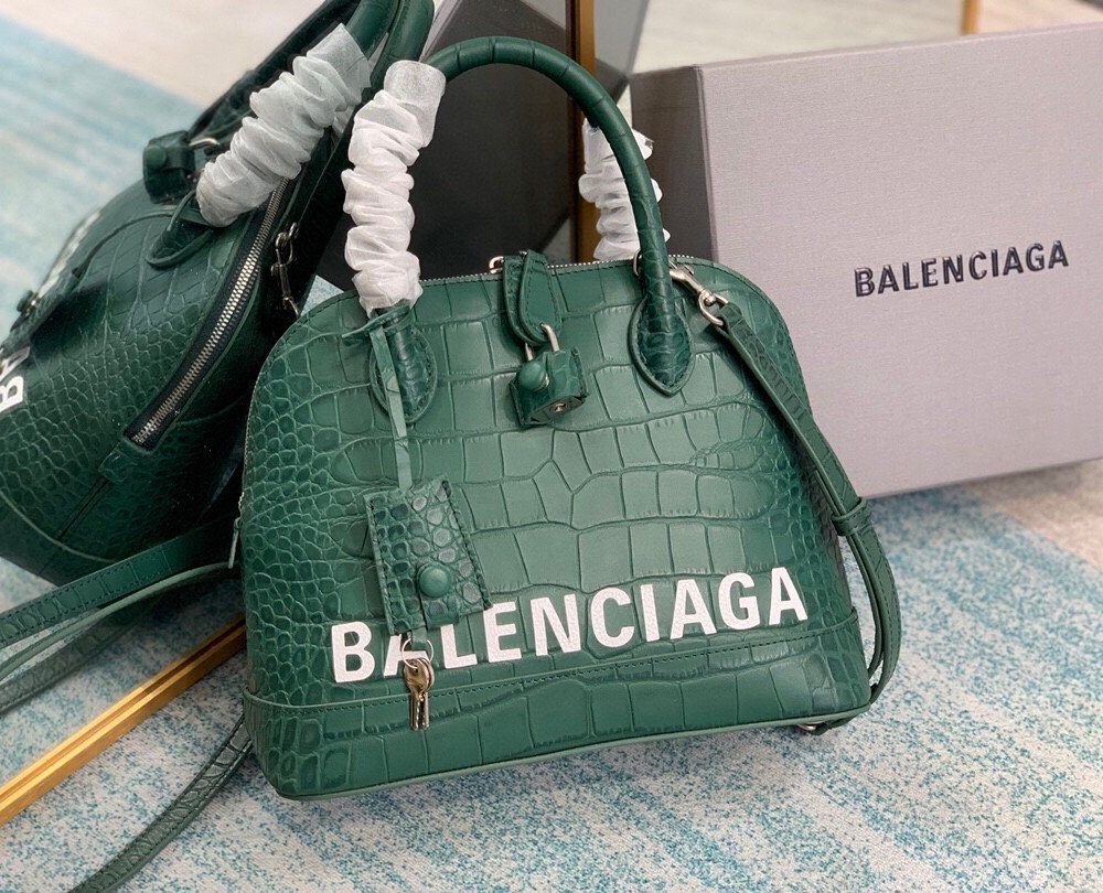 Balenciaga Ville Small Handbag In Dark Green, For Women, Women's Bags 10.2in/26cm
