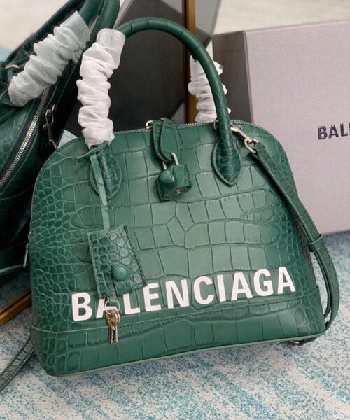 Balenciaga Ville Small Handbag In Dark Green, For Women, Women's Bags 10.2in/26cm