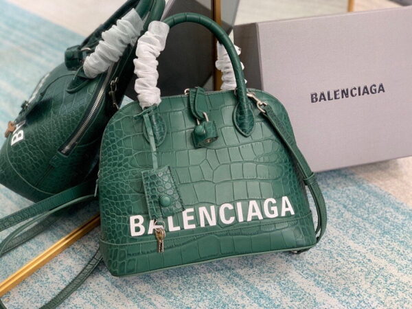 Balenciaga Ville Small Handbag In Dark Green, For Women, Women's Bags 10.2in/26cm