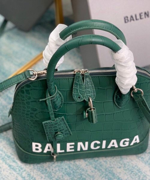 Balenciaga Ville Small Handbag In Dark Green, For Women, Women's Bags 10.2in/26cm