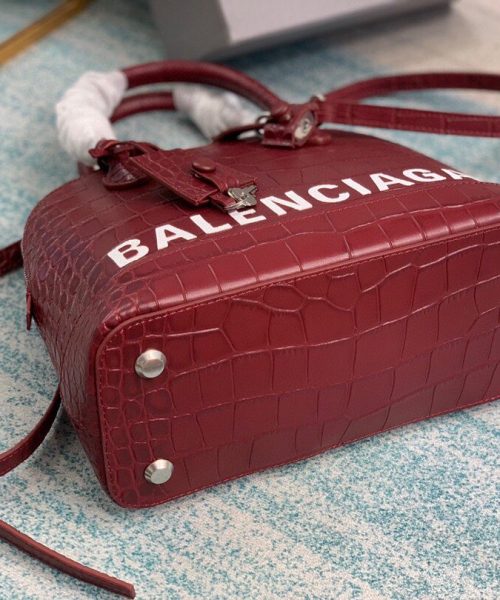 Balenciaga Ville Small Handbag In Dark Red, For Women, Women's Bags 10.2in/26cm