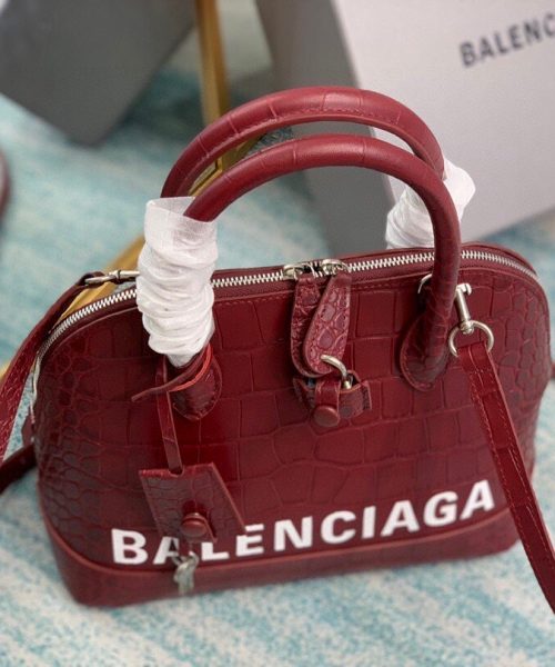 Balenciaga Ville Small Handbag In Dark Red, For Women, Women's Bags 10.2in/26cm