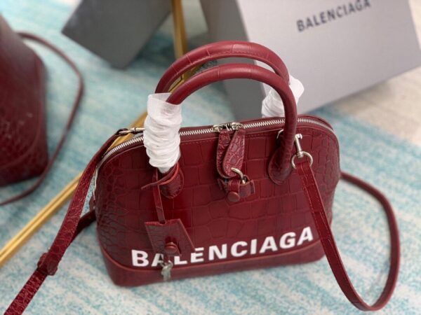 Balenciaga Ville Small Handbag In Dark Red, For Women, Women's Bags 10.2in/26cm