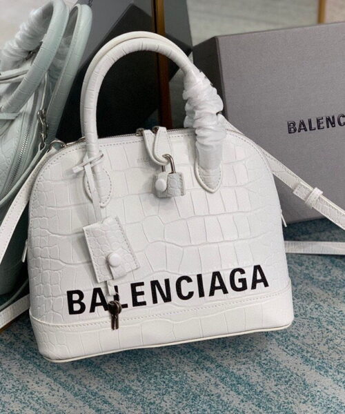 Balenciaga Ville Small Handbag In White, For Women, Women's Bags 10.2in/26cm